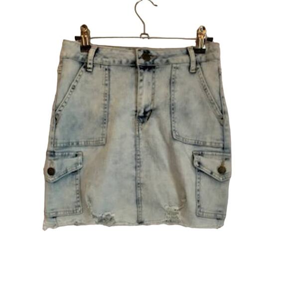 YMI Collections 5/27 Women's Bleached Denim Jean Skirt - Picture 1 of 4